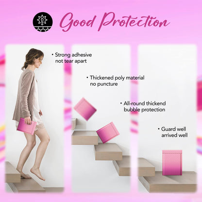 6x10" Pink Bubble Mailers (100 pack)