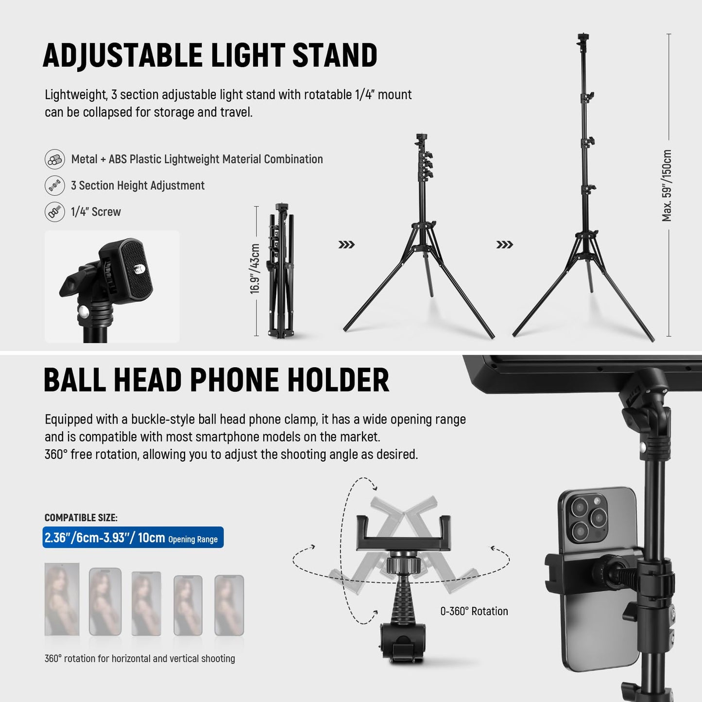 Light Panel Tripod Stands (set of 2)