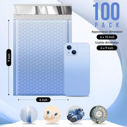 6x10" Blue Bubble Mailers (100 pack)