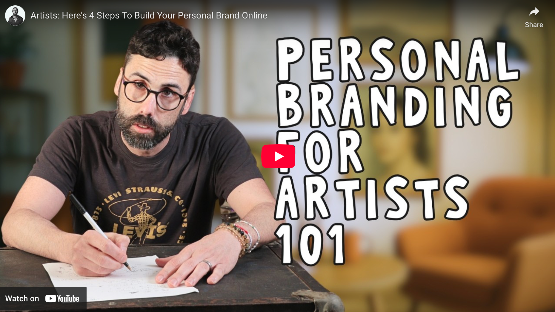 Load video: Video of Lennon, the host from &#39;The Starving Artist,&#39; talking about personal branding for artists